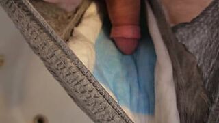 bisexual guy pisses in his diaper then jerks and cums porn video